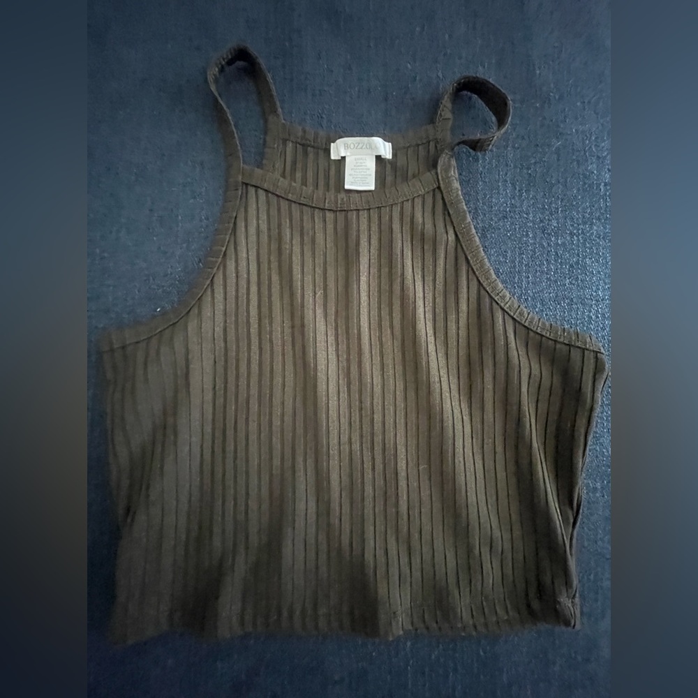 NWOT military green crop top